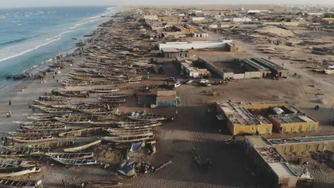 Panoramic view of the beach in Mauritania. Beach in Mauritania. Beach. View.  Stock Footage 137089878