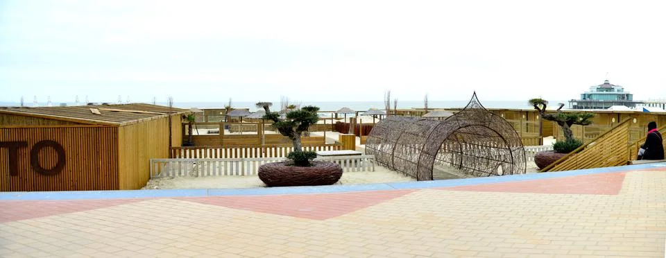 Panoramic view on the beach Stock Photos