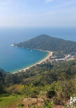 Panoramic View of the Beach Stock Photos