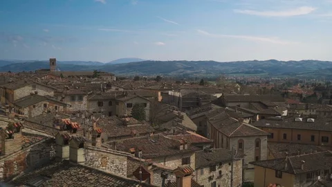 Panoramic View of Beatiful Hamlet Video stock 123644472