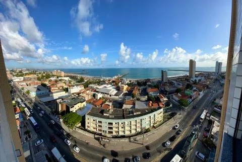 Panoramic view of beautiful cities. Stock Photos
