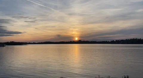 Panoramic view of beautiful forest lake Stock Footage 289399776