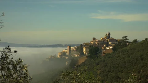 Panoramic view of beautiful hamlet of Trevi, Umbria, Italy Stock Footage 229799422