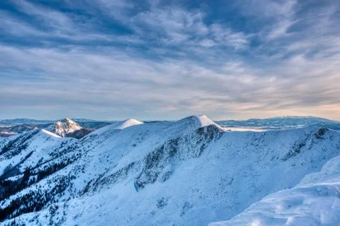 Panoramic view of beautiful mountain landscape in the Mala Fatra , slovakia Stock Photos