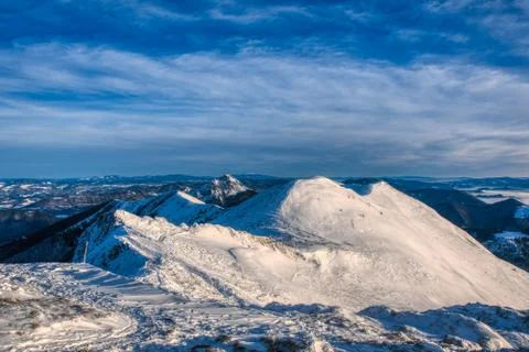 Panoramic view of beautiful mountain landscape in the Mala Fatra , slovakia Stock Photos