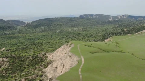Panoramic view of beautiful unique rock formations in georgia mountains. Stockbeeldmateriaal 238479171