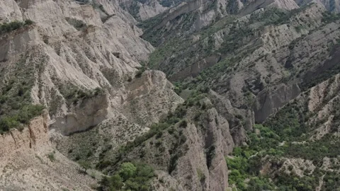 Panoramic view of beautiful unique rock formations in georgia mountains. Видео 238479524