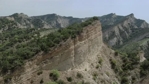 Panoramic view of beautiful unique rock formations in georgia mountains. Видео 238479527