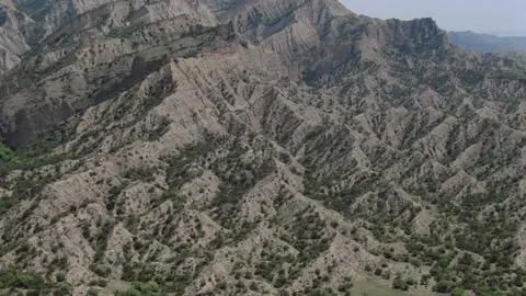 Panoramic view of beautiful unique rock formations in georgia mountains. Stock Footage 238479532