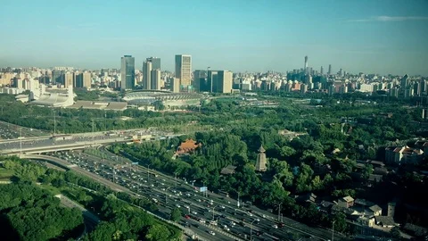 Panoramic view of beijing china Stock Footage 80010202
