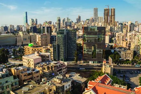 Panoramic view of Beirut's skyline showcasing modern and historic architectur Stock Photos