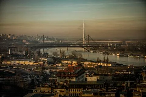 Panoramic view of Belgrade Stock Photos