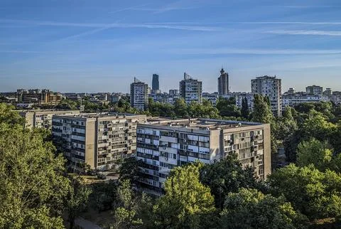 Panoramic view of Belgrade Stock Photos