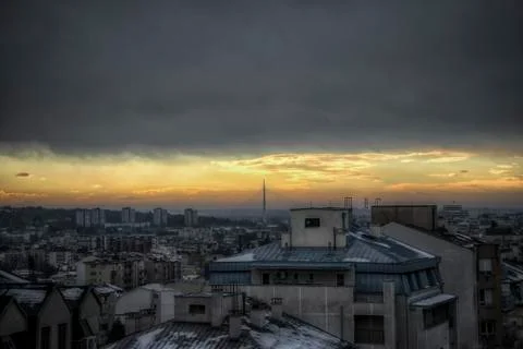 A panoramic view of Belgrade in winter Stock Photos