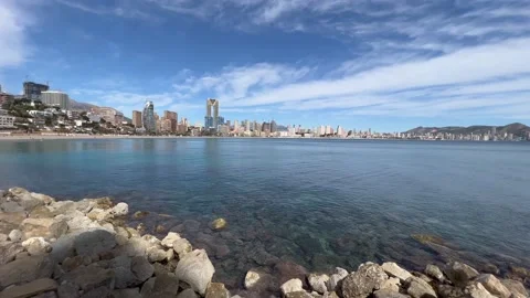 Panoramic view of Benidorm, Spain Stock Footage 175901219