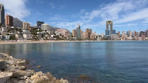 Panoramic view of Benidorm, Spain Stock Footage 175901438
