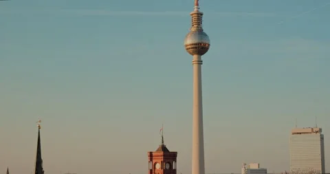 Panoramic View of Berlin TV Tower Video stock 284161895