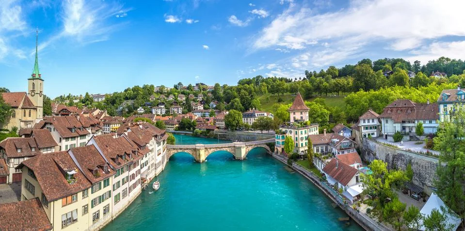 Panoramic view of Bern Stock Photos