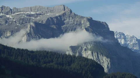 Panoramic view of the Bernese Alps Stock Footage 219758930