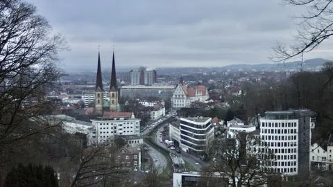 Panoramic view of Bielefeld Germany Stock Photos