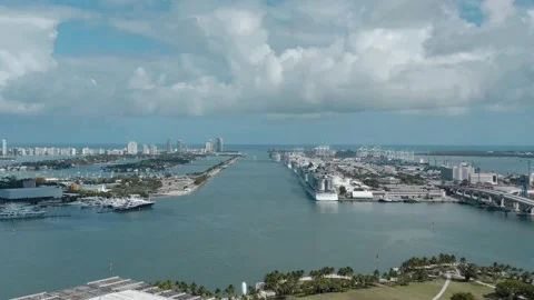 Panoramic View of Biscayne Bay in Miami, Florida Stock Footage 175815410