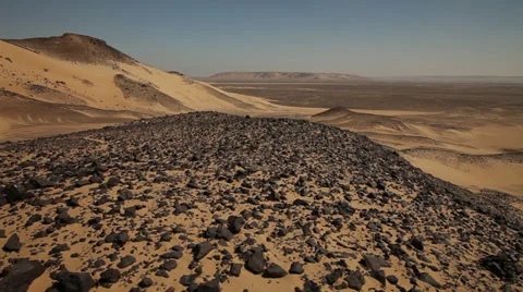 Panoramic view of the Black Desert, Egypt Stock Footage 35122489