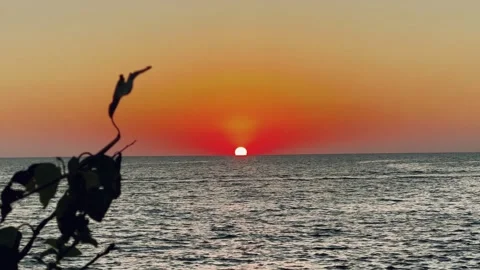 Panoramic view of the Black Sea coast at sunset.  Stock Footage 268328398