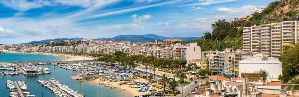 Panoramic view of Blanes Stock-Fotos