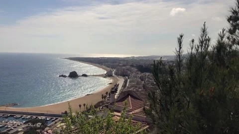 Panoramic view on Blanes town in Spain Stock Footage 152171675