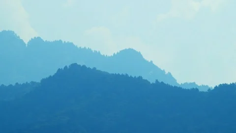 Panoramic view of blue mountains as abstract background Video stock 103087427
