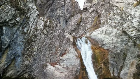 Panoramic view of Blue Sini vir waterfall at Medven, near Kotel, Bulgaria. Stock-Footage 264342649