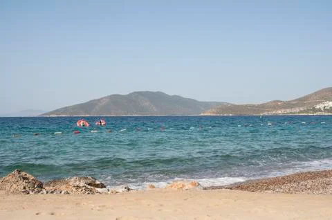 Panoramic view of Bodrum beach Stock Photos