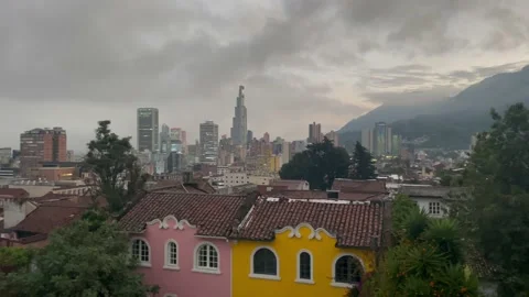 Panoramic view of bogota seen from the old town Stock Footage 239413530