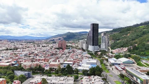 Panoramic View of Bogotá Urban Development Under Cloudy Sky Stock Footage 336560262