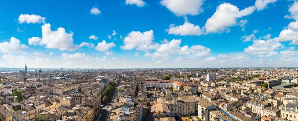 Panoramic view of Bordeaux Stock Photos