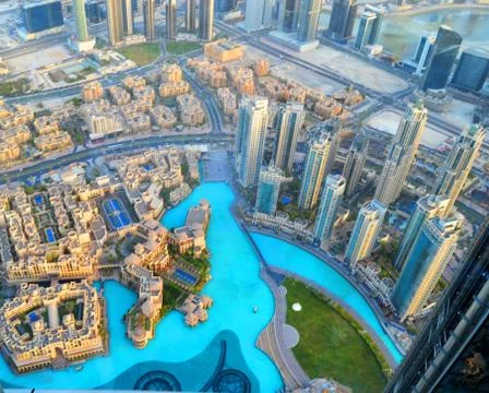 Panoramic view from Borj khalifa Stock Photos