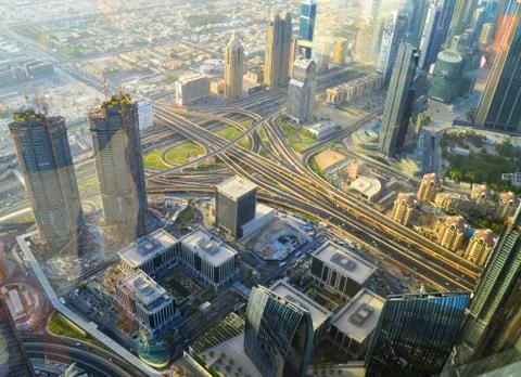 Panoramic view from Borj khalifa Stock Photos
