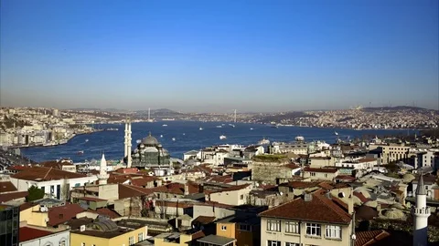 Panoramic view Bosphorus Stock Footage 83346615