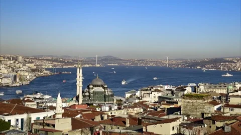 Panoramic view Bosphorus Stock Footage 83346619