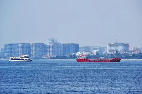 Panoramic view of the Bosphorus. Stock Photos