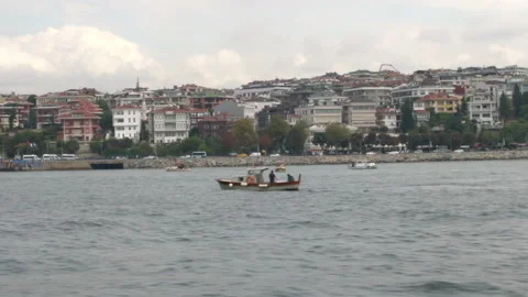 Panoramic view of Bosphorus river, Istanbul, 4K, DNxHR 스톡 동영상 151048370