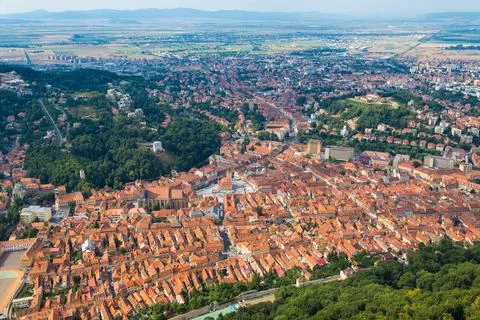 Panoramic view of Brasov Stock-Fotos