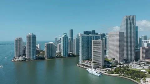 Panoramic view of Brickell, Miami in Florida Stock Footage 173733431