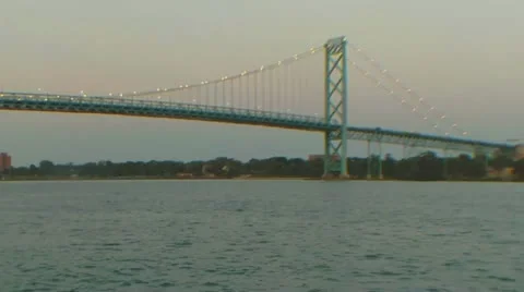 Panoramic view of bridge (HD) Stock Footage 11397778