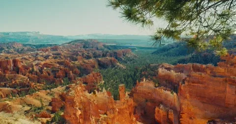 Panoramic View of Bryce Canyon Rock Formations Stock Footage 323802593