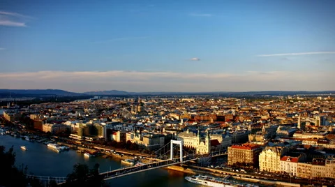 Panoramic view of Budapest Stock Footage 58580376