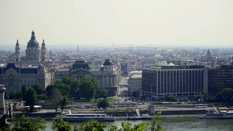 Panoramic view of Budapest Stock Footage 99184427