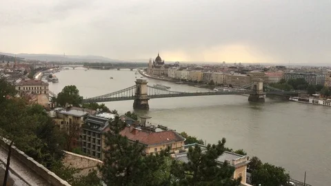 Panoramic view of Budapest Hungary Stock Footage 101369789