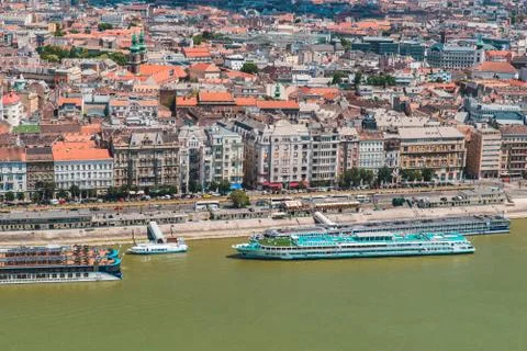 Panoramic view of budapest in summer time Stock Photos
