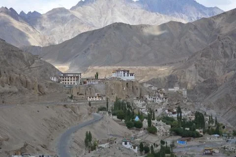 Panoramic view of a buddhist monastery in Leh Fotos de archivo